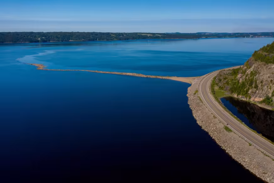 Vue aérienne de la Véloroute du Fjord