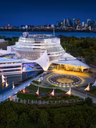 Casino de Montréal - Vu aérienne nocturne