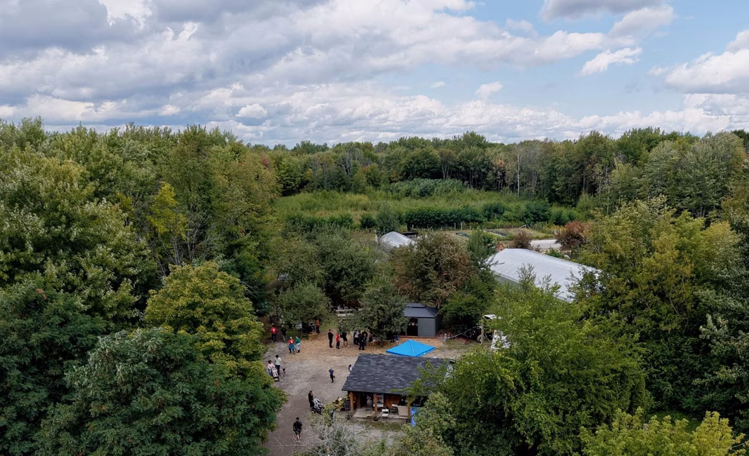 Boutique et vue sur la ferme