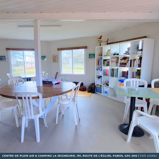 Salle communautaire – Camping La Seigneurie – Pabos Gaspésie
