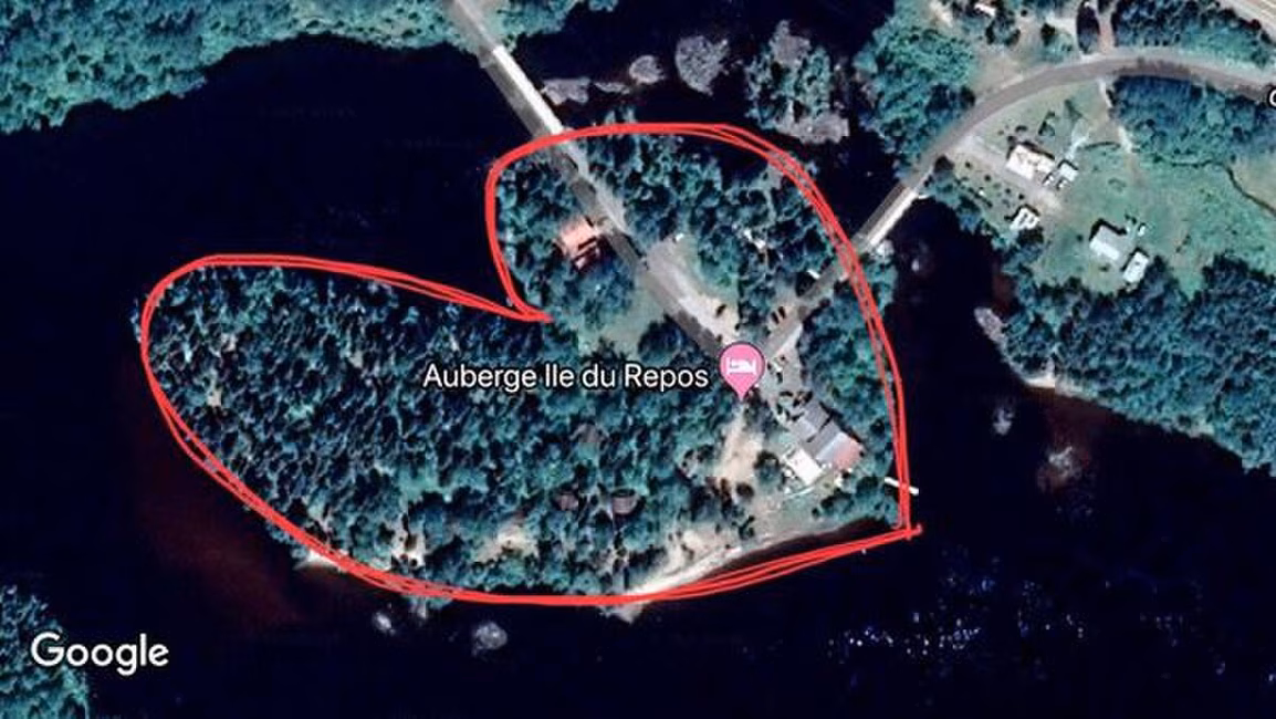 Vue aérienne de l'Île du Repos
