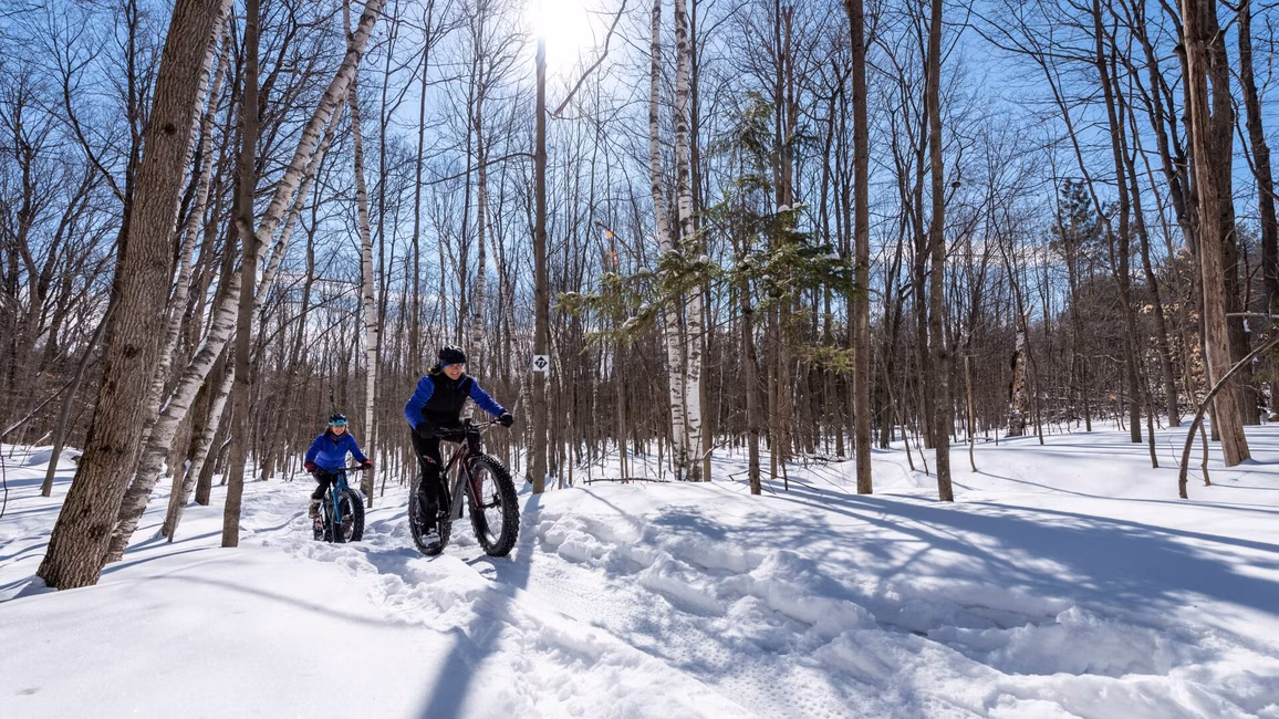 Vélo d'hiver au parc de la Gatineau - Fatbike - Le Québec à vélo